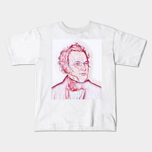 Franz Schubert Portrait | Franz Schubert Artwork | Line Art Kids T-Shirt